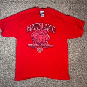 Pro Player Maryland Terrapins T-Shirt NCAA Graphic‎ Tee Red Large
